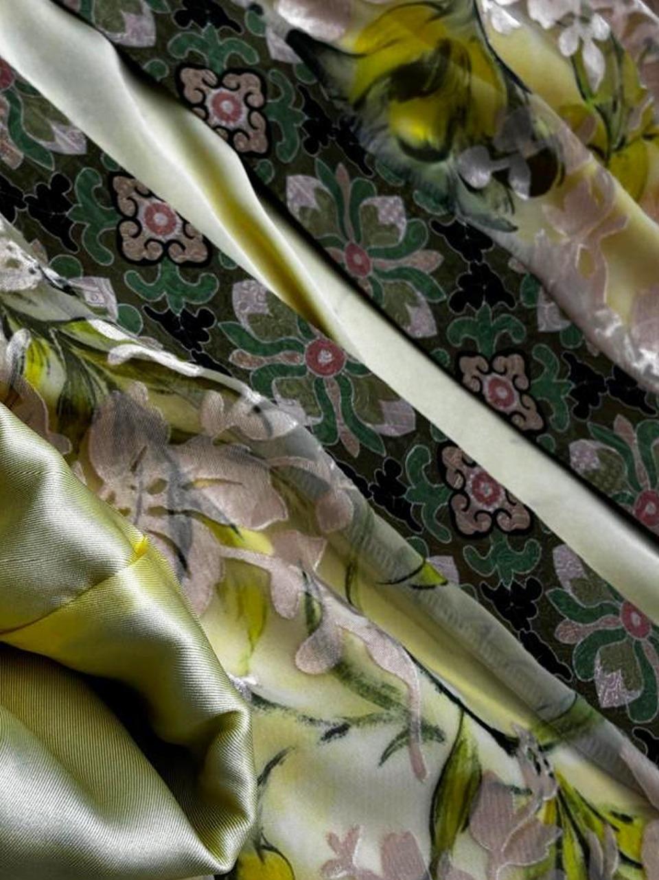 kimono corto fantasia floreale 26310 GIALLO WU' SIDE
