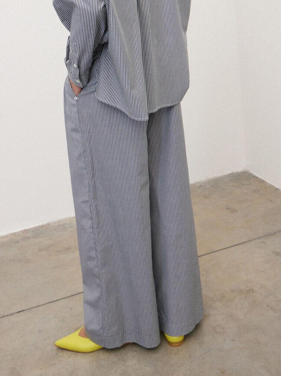 pantalone a palazzo CZC DP9994 BN ottod'ame