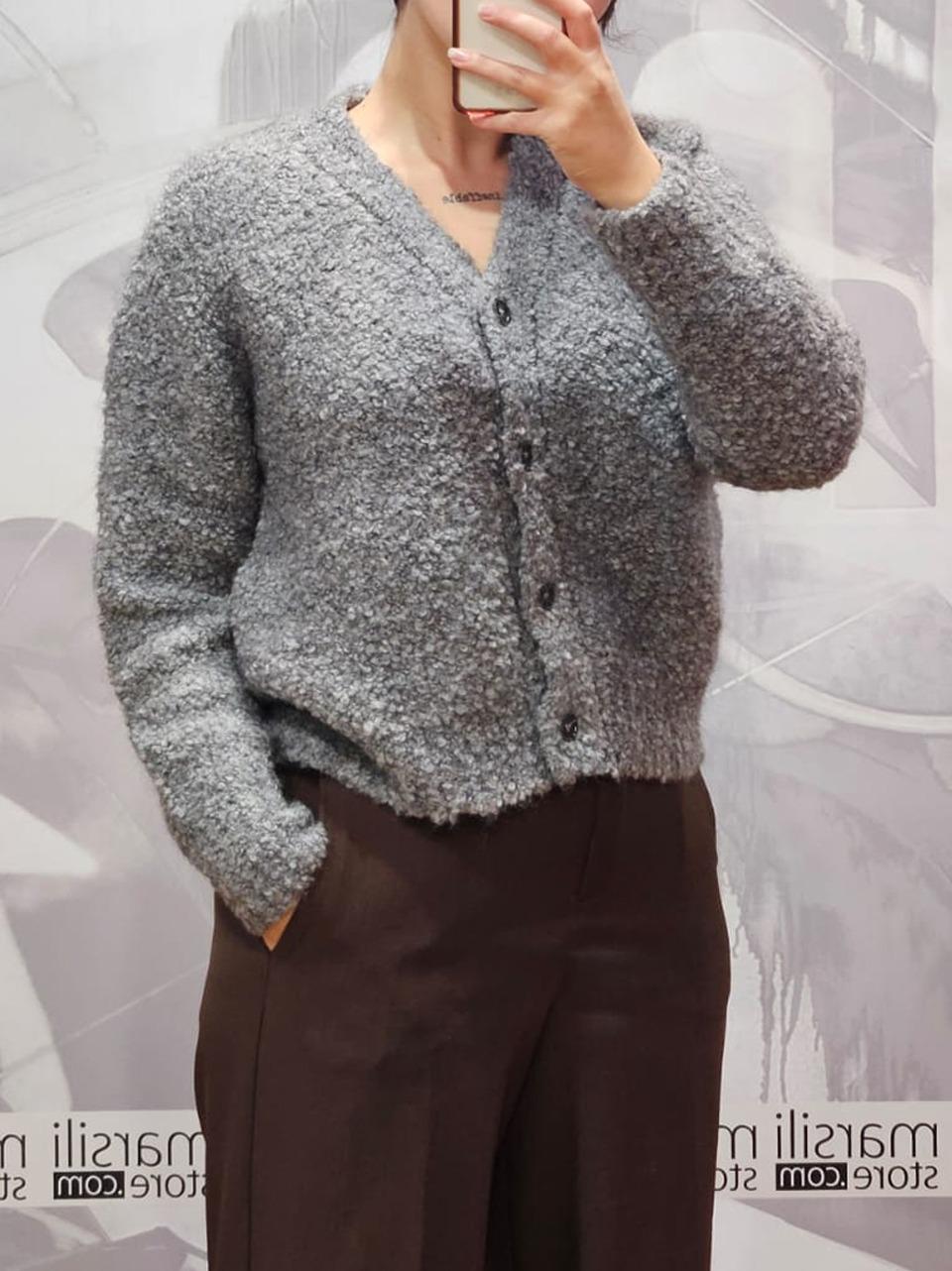 cardigan boucle CFWWKN2023 FRUF 5046 GREY WOOLRICH