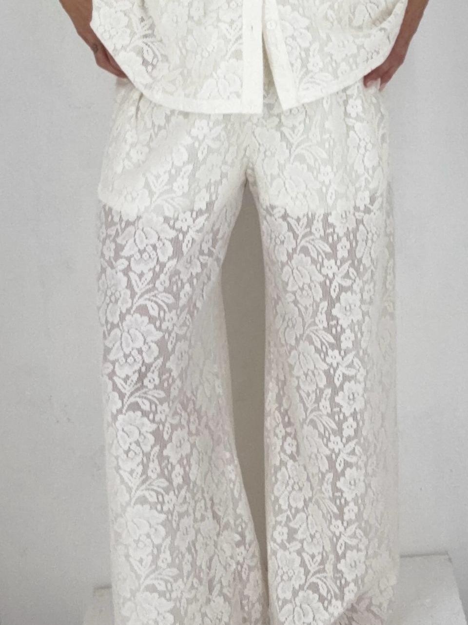 wide leg trousers AN5630 CREMA GLAMOROUS