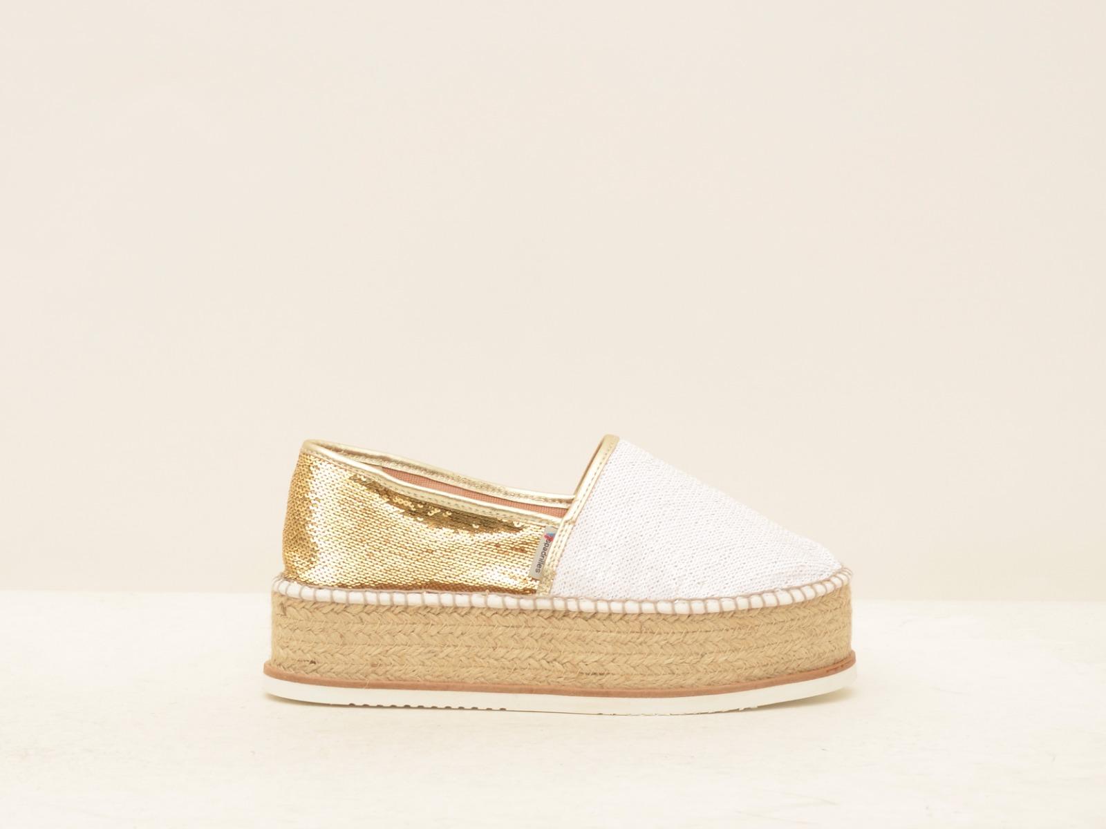 J.TEMPE BIANCO\ORO ESPADRILLAS