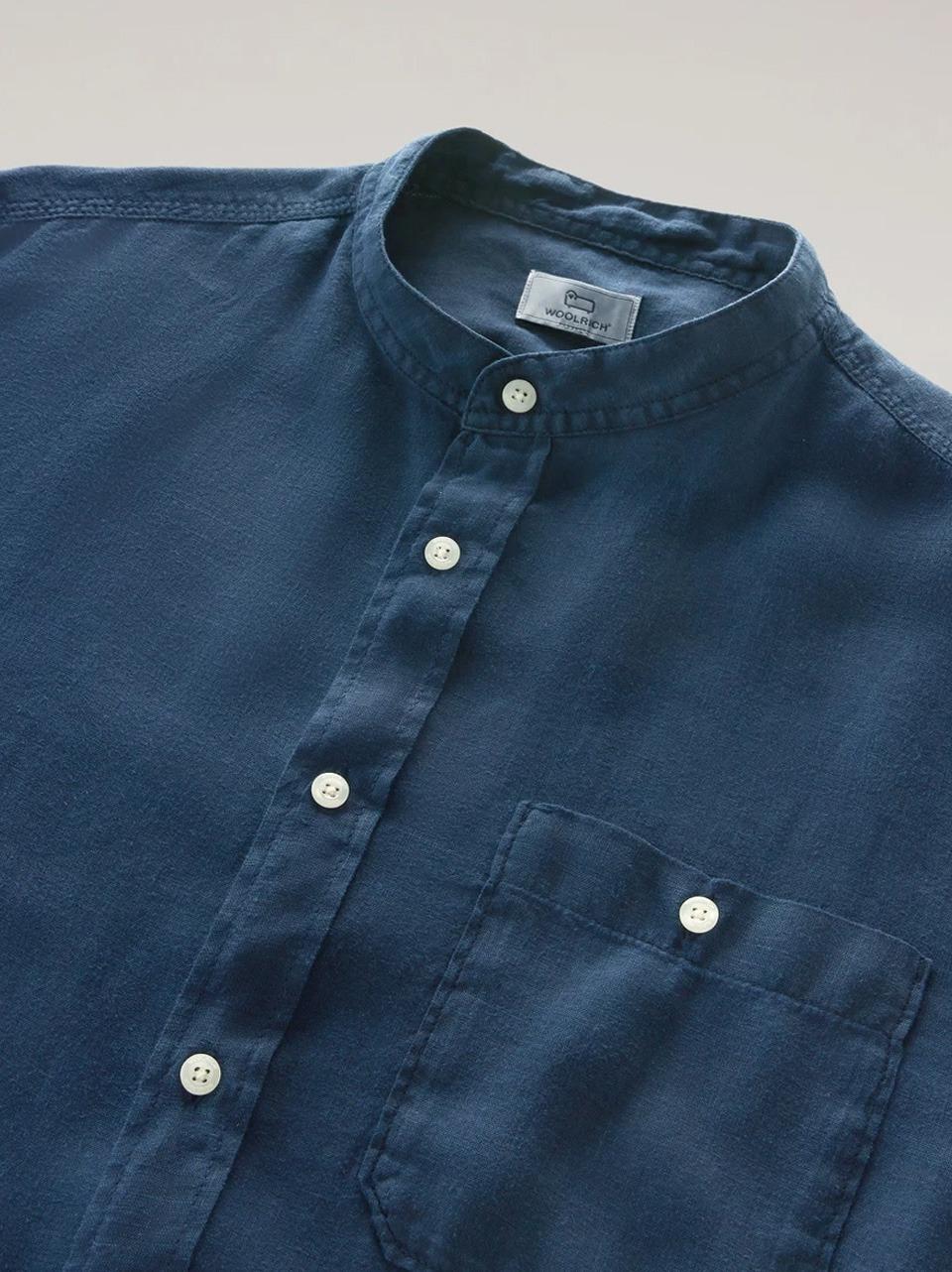 camicia in lino collo corea CFWOSI0105MRUT3372 B WOOLRICH