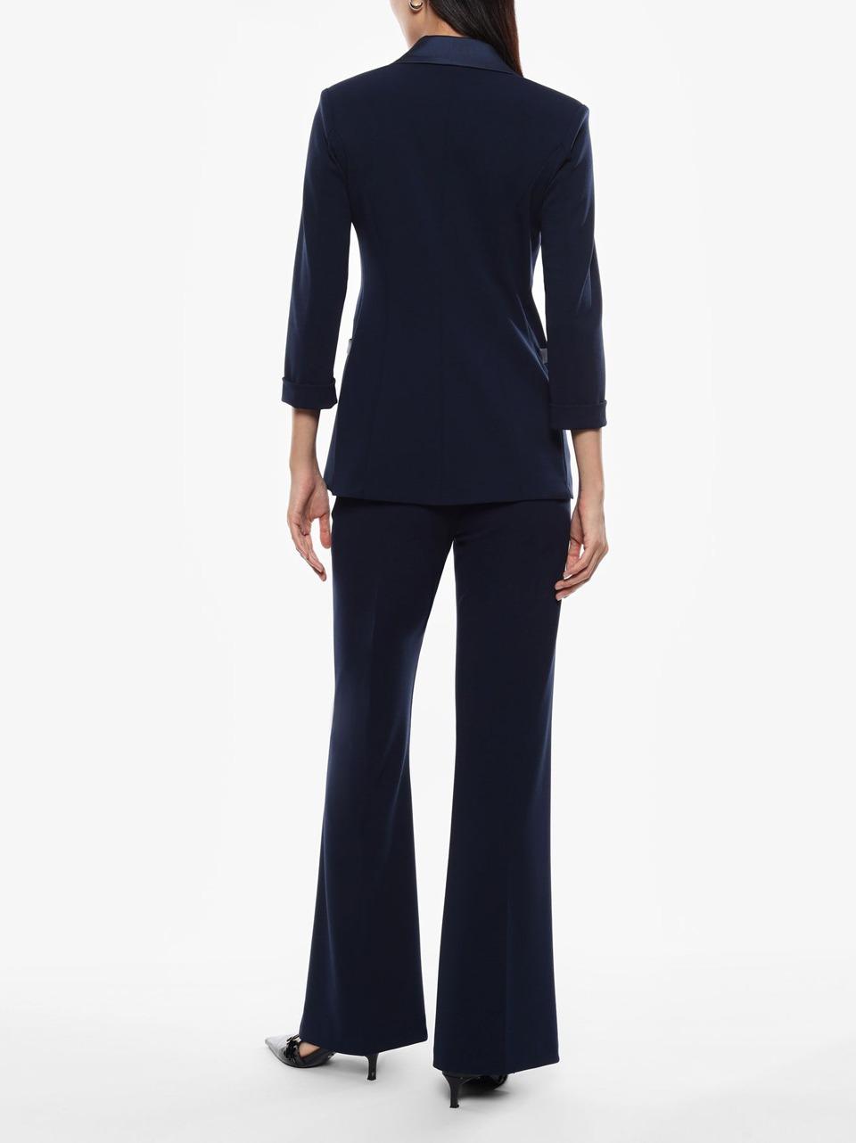pantalone crepe P3E9JAW BLU SELECTED
