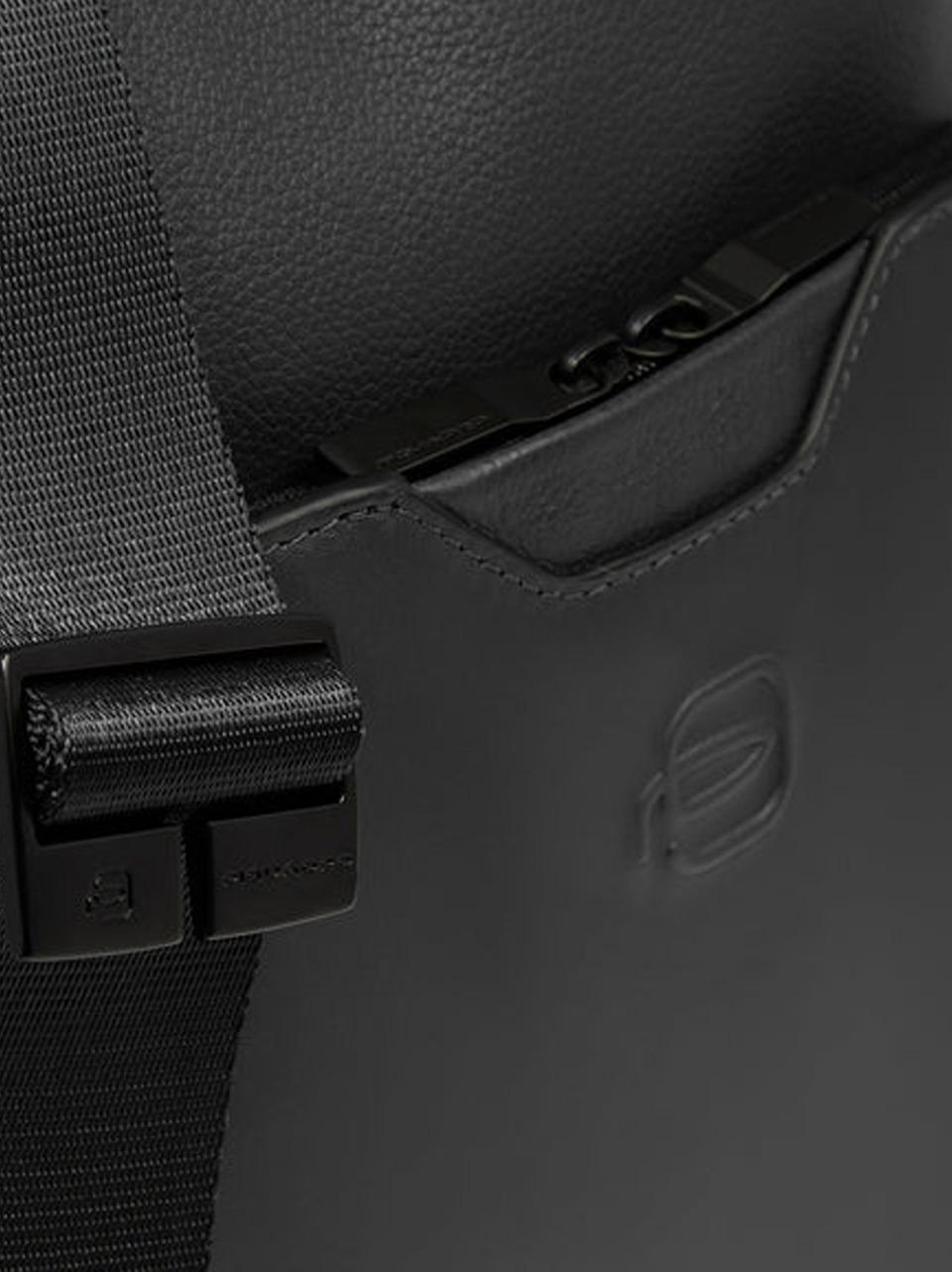 tracolla doppa tasca pelle e nappa CA6917S142 NERO PIQUADRO
