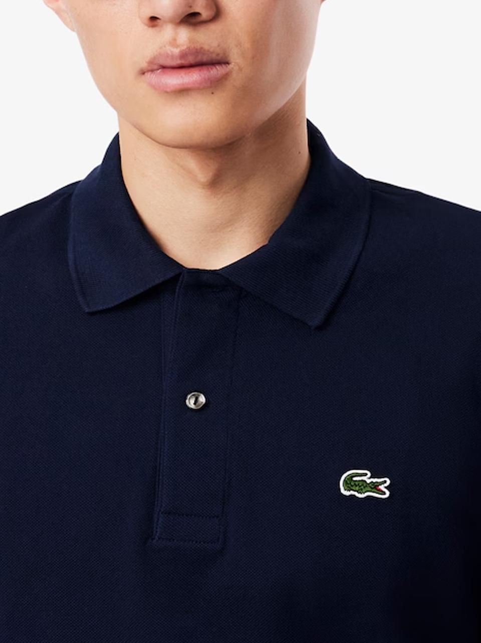 polo manica lunga L1312 BLU LACOSTE