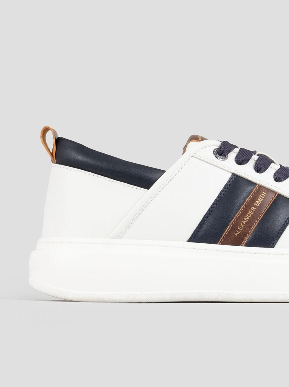 sneakers wembley con banda EWM7163 WHITE BLU ALEXANDER SMITH