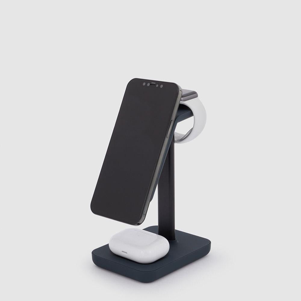 carica cellulare + iwatch + air pods da ipohne 12 in poi AC5978BM ANTRACITE PIQUADRO