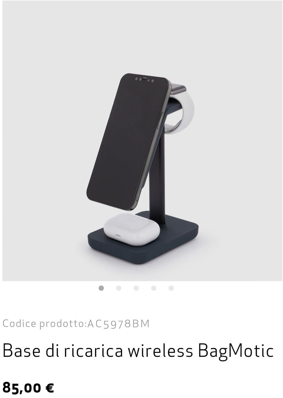 carica cellulare + iwatch + air pods da ipohne 12 in poi AC5978BM ANTRACITE PIQUADRO