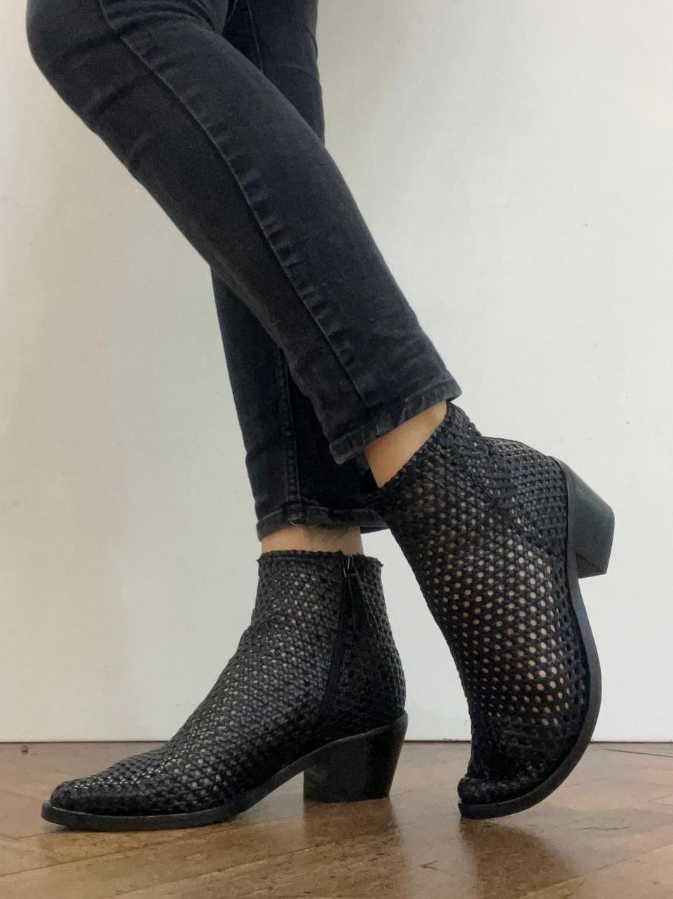 stiavetto texano intrecciato 261-303-19 NERO ZOLFO