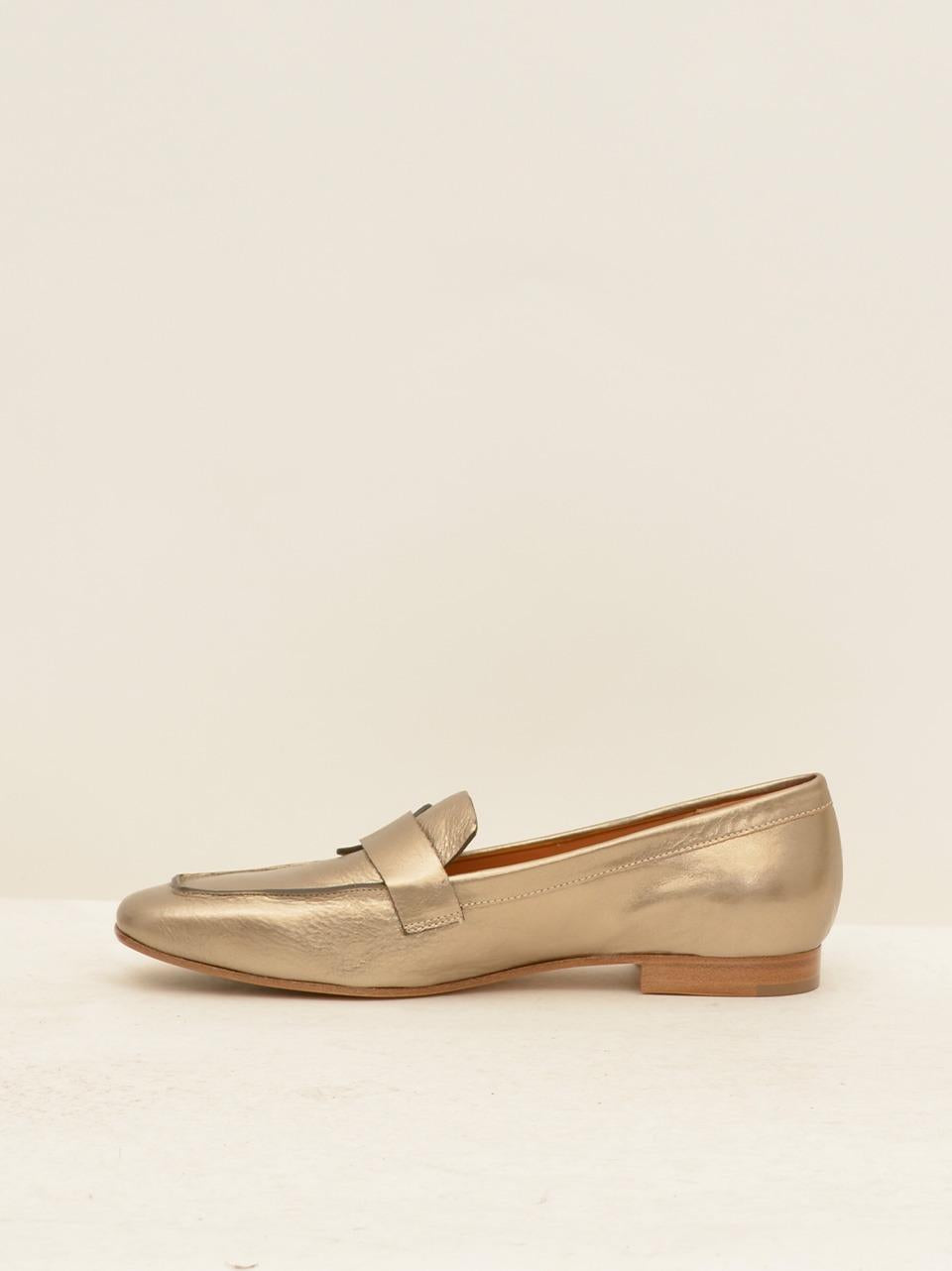 mocassino con fibbia taglio vivo 240647. OLD GOLD MARA BINI