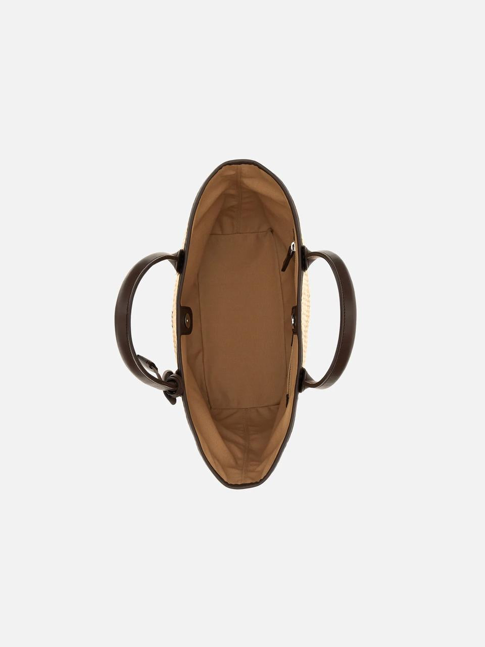shopping piccola in rafia KBW01TA3200UYI7E06 CREMA CIOCCOLATO HOGAN