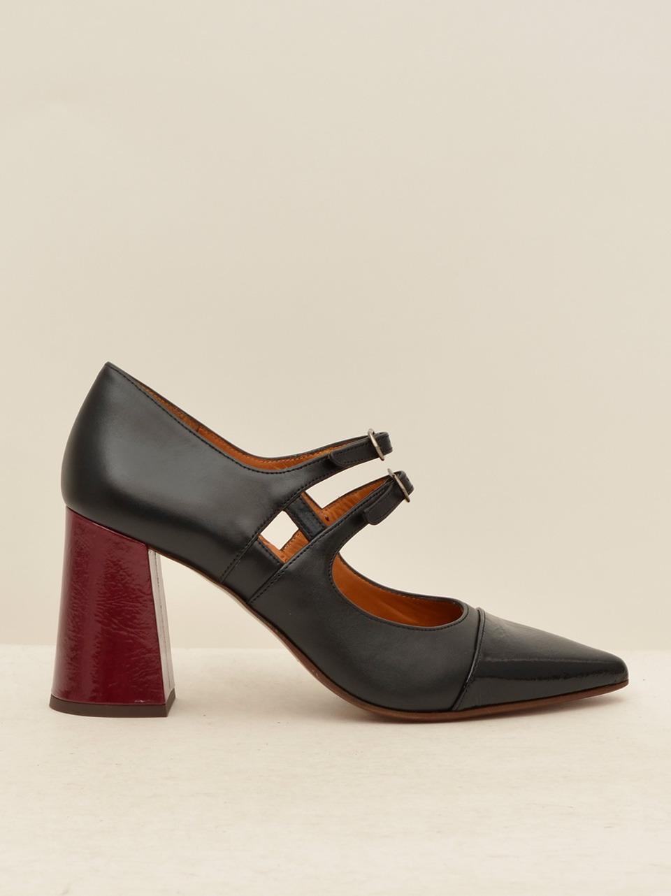 decollette con laccetto tacco bordeaux h 90 mm LUMILA NERO BORDEAUX CHIE MIHARA