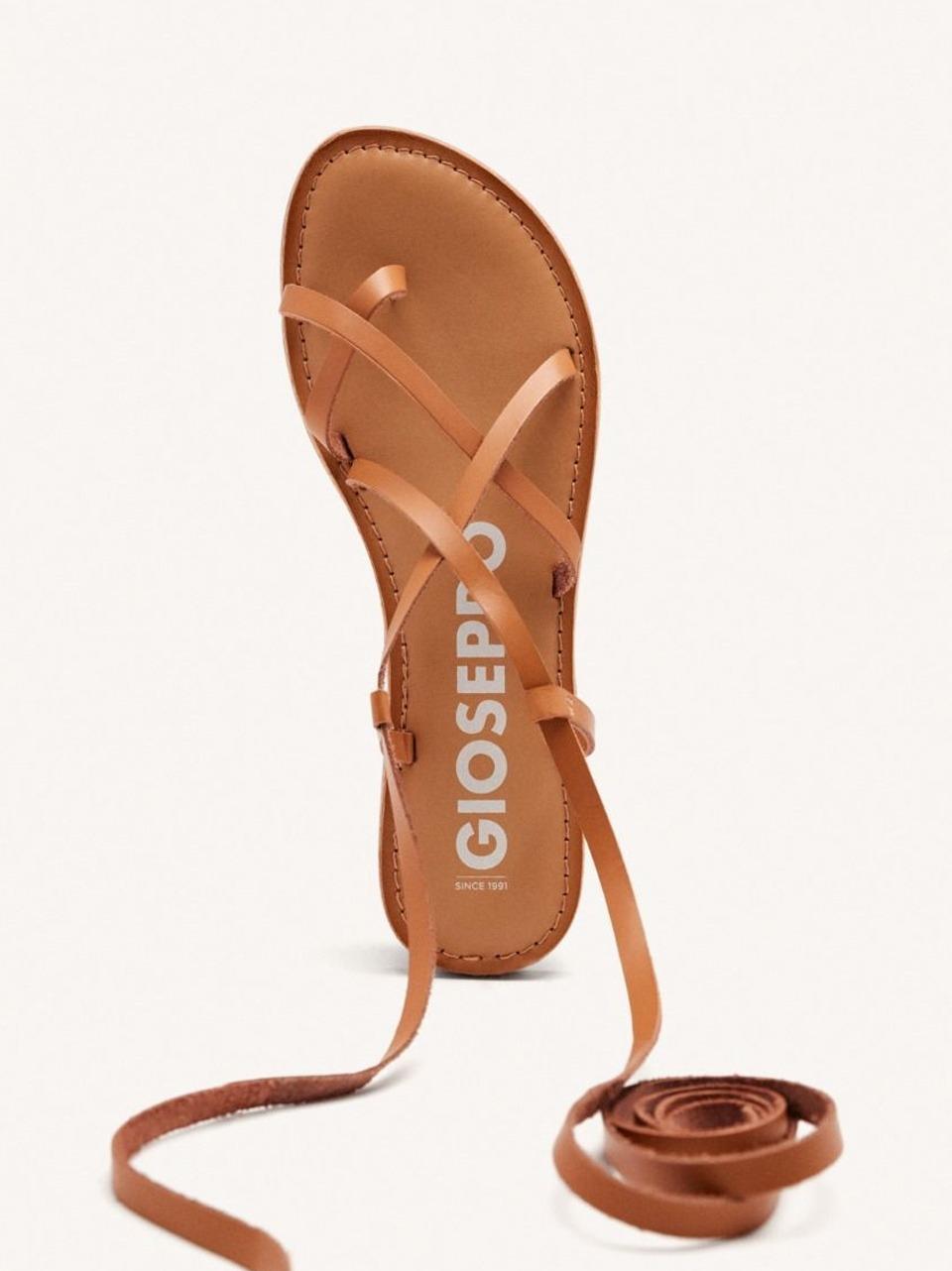 sandalo infradito incrociato 69115-LUSSAT CUOIO GIOSEPPO