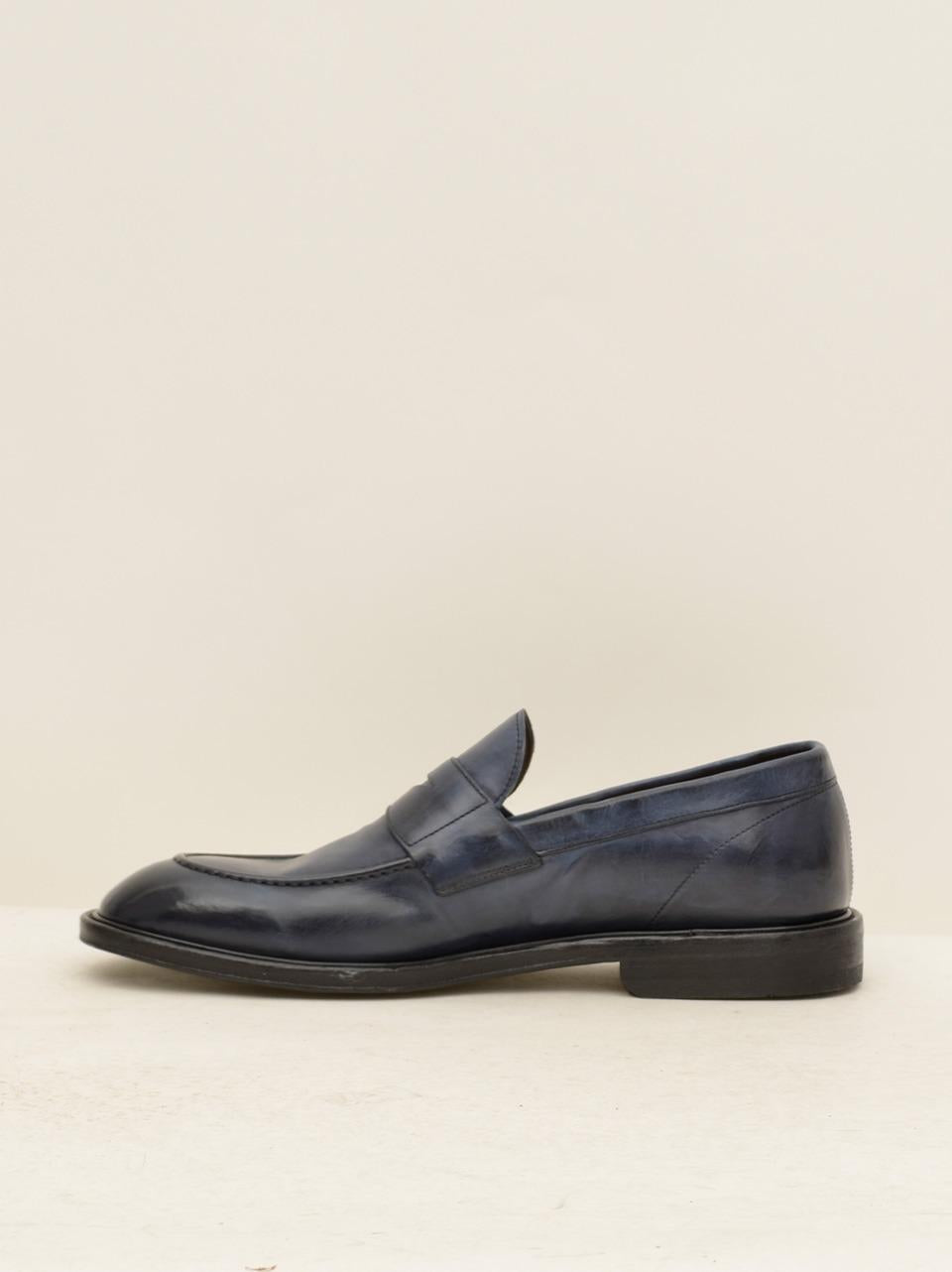 mocassino con passante 601 2588 BLU GREEN GEORGE