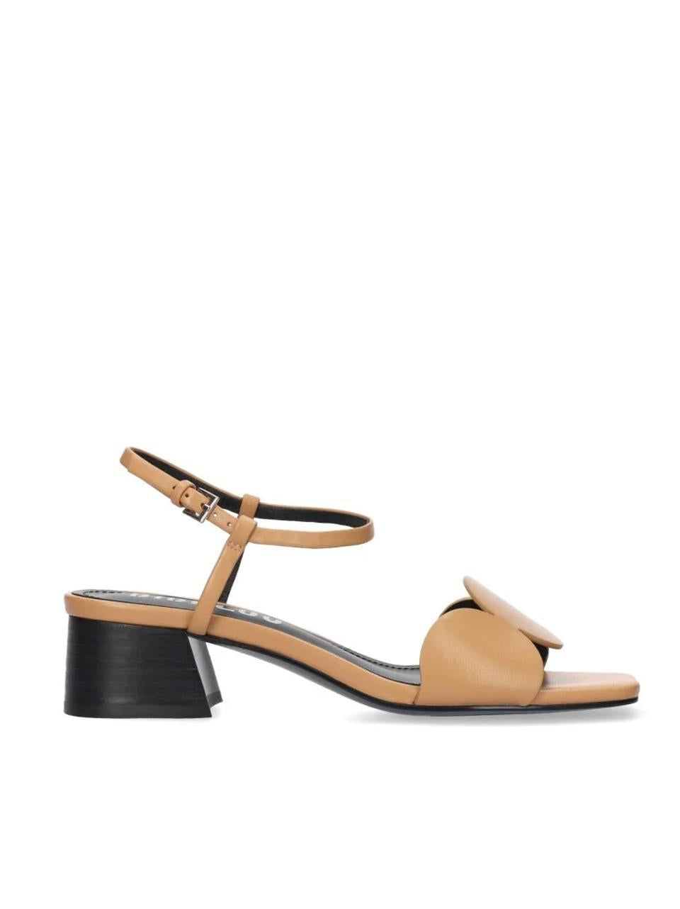 sandalo con oblo tacco h 50mm 623 CAMEL BIBI LOU