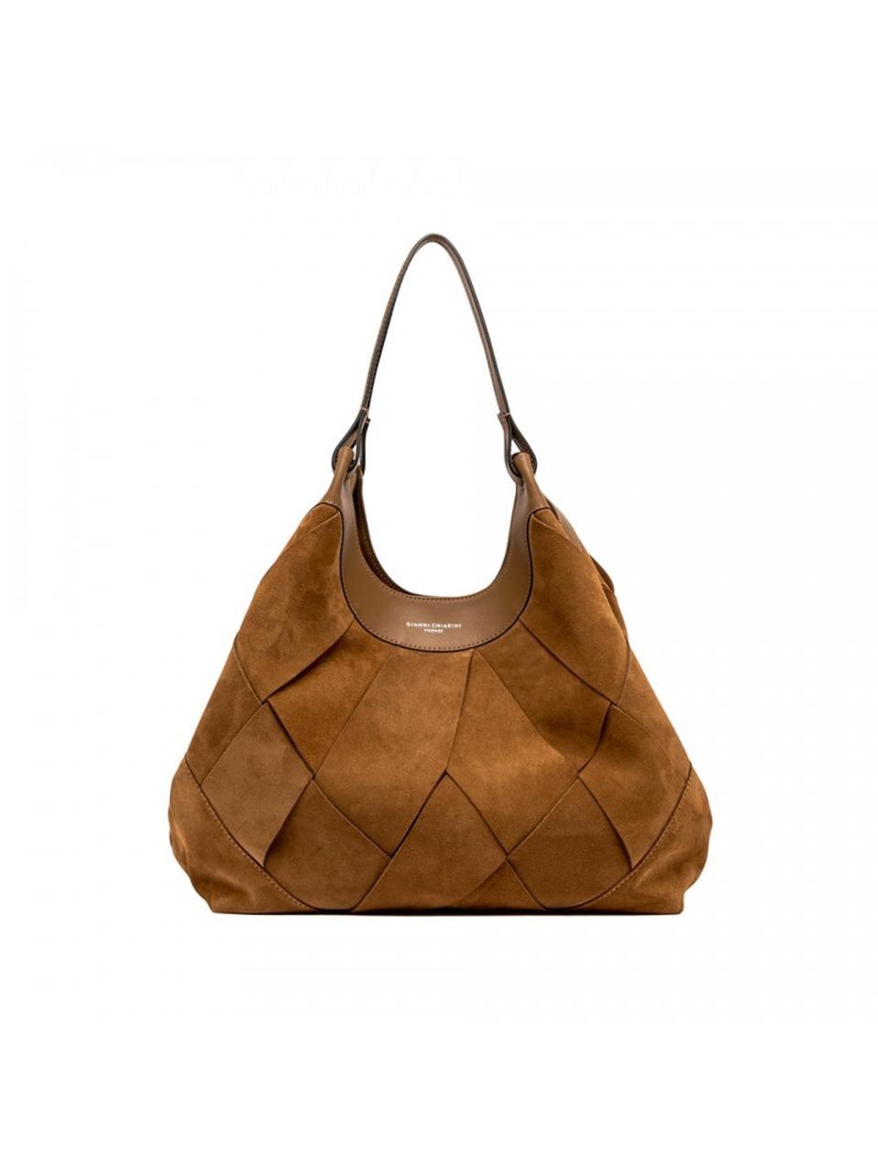 shopping dua grande intrecciata BS12350 CARAMEL GIANNI CHIARINI