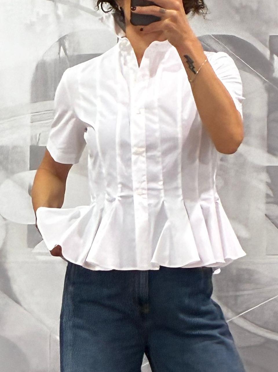 camicia plisse godet F6K09 B LIviana conti