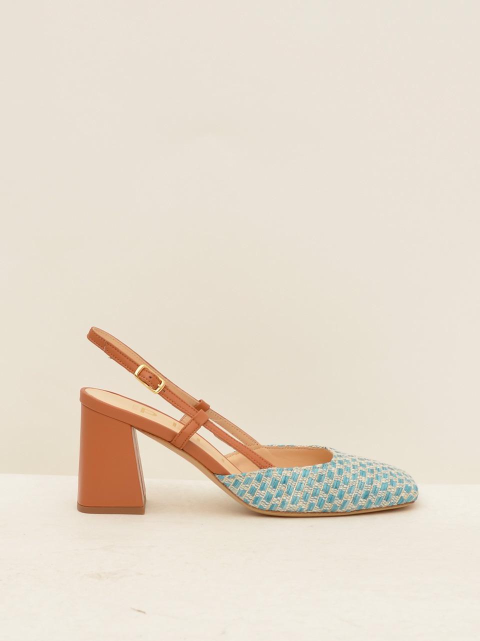 chanel rafia tacco 70 1708 TURCHESE MATTEO PITTI