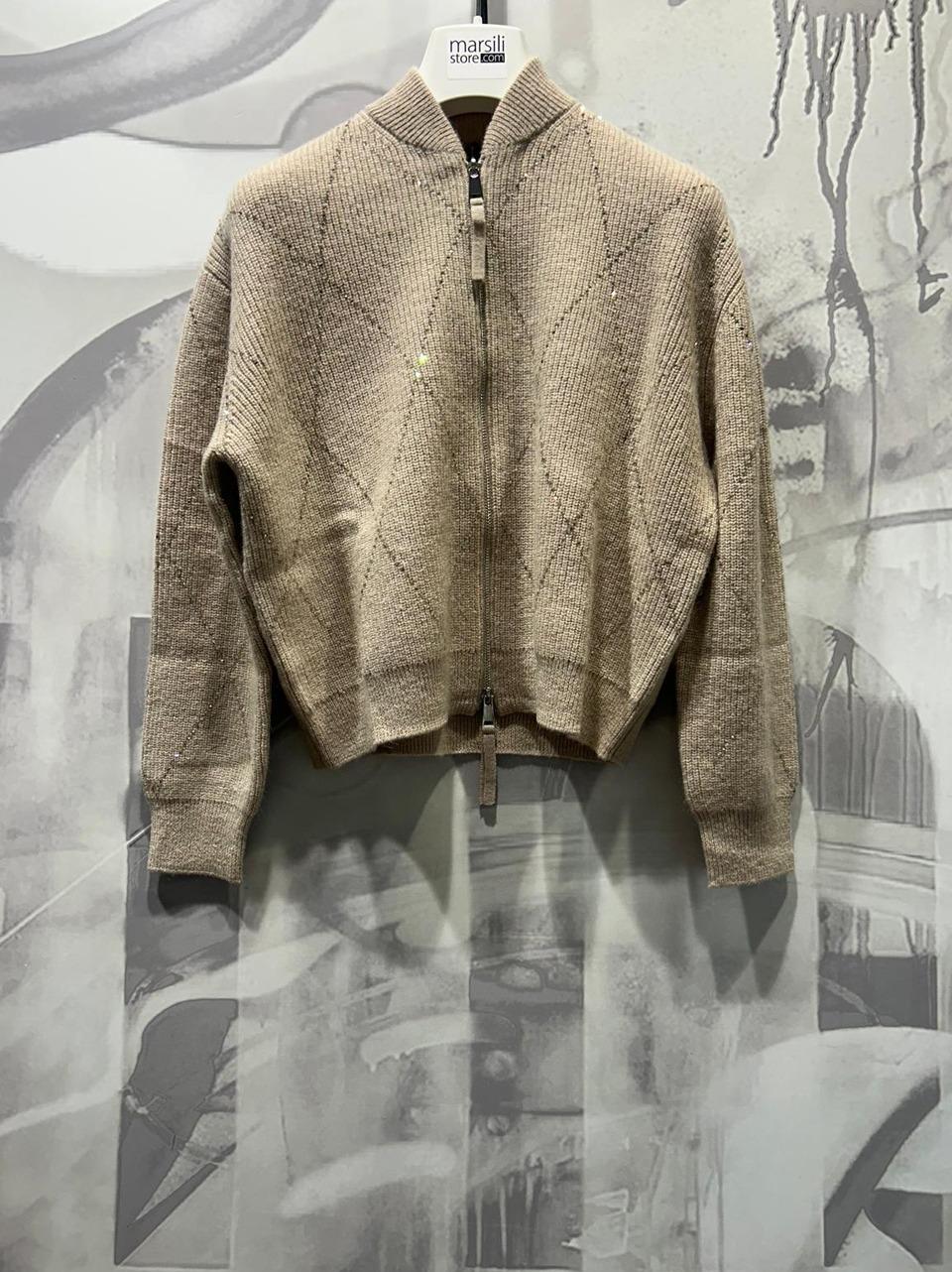 maglia full zip strass MT3906 014 SEVENTY