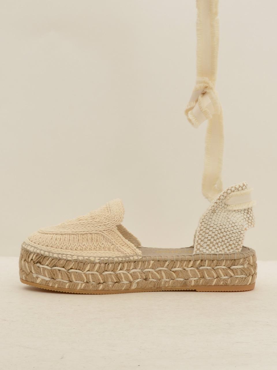 sandalo a t zeppa bassa DUNE CORDELA CRUDO ESPADRILLAS
