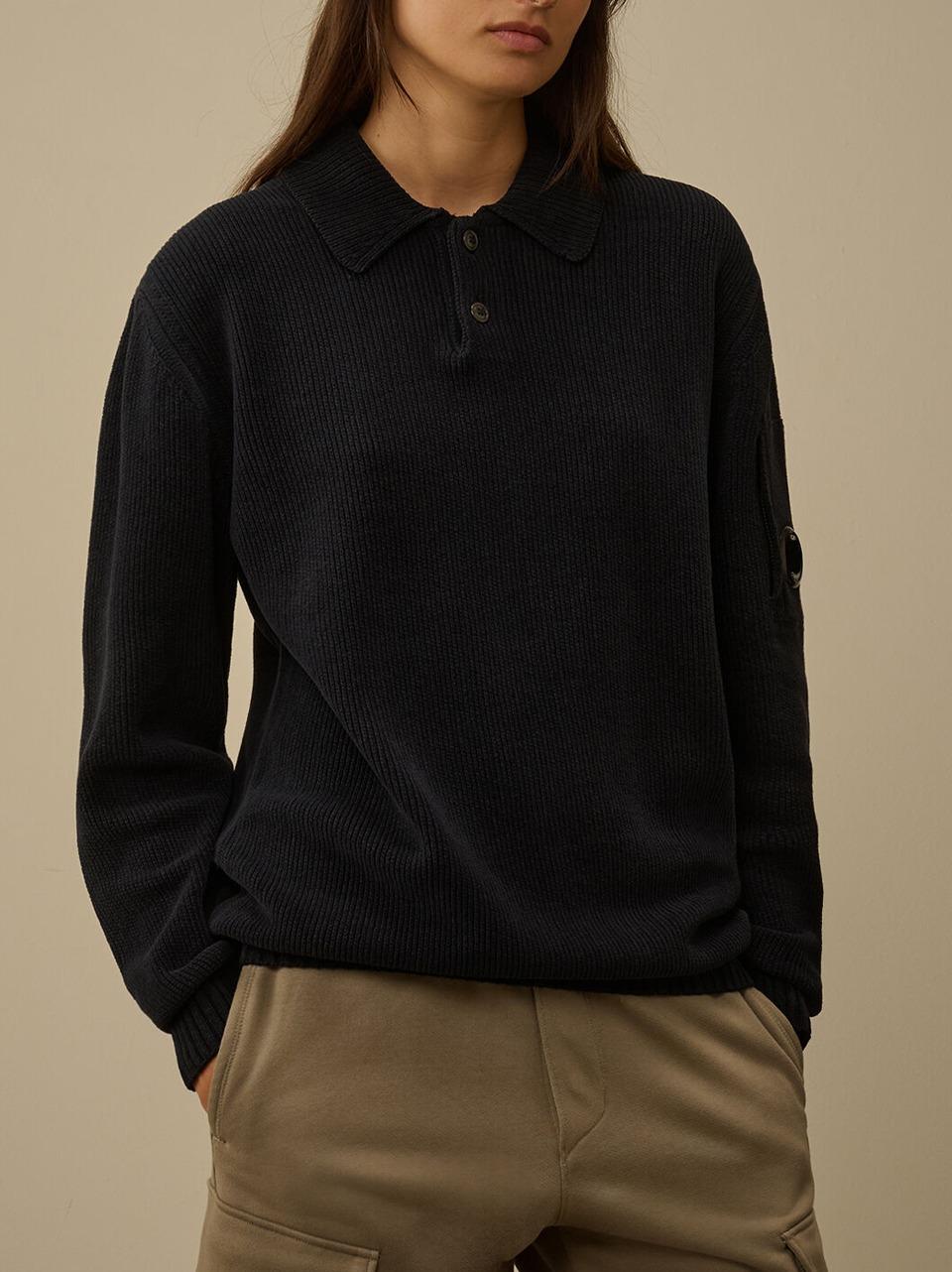 maglia polo in ciniglia KN021A 005558G B C.P COMPANY