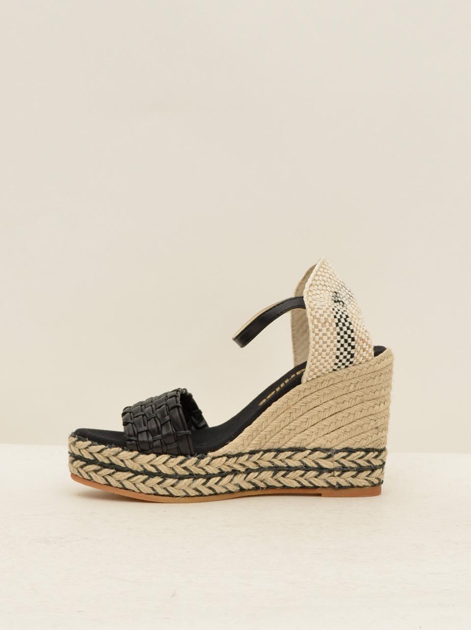 sandalo intrecciato ABE NAPA NERO ESPADRILLAS