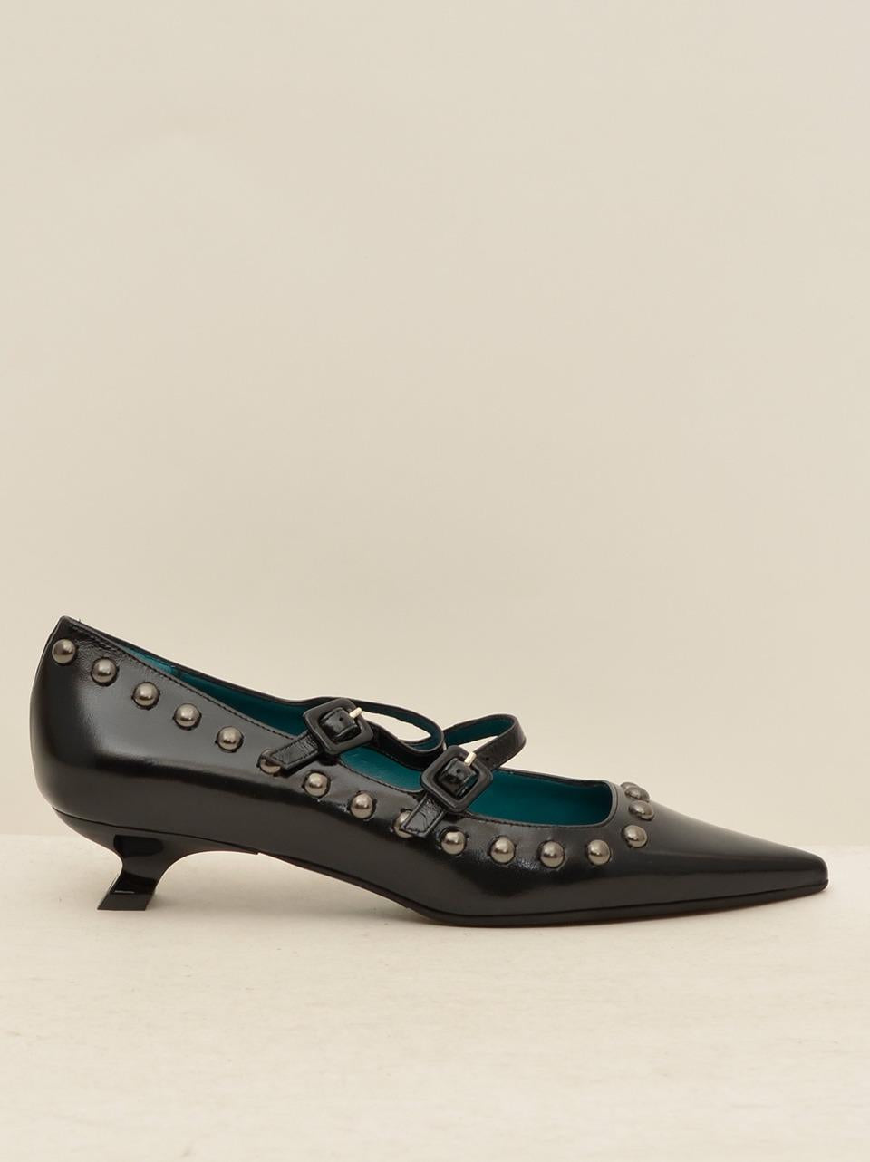decollette con laccetti tacco h 30mm ADA NERO ALESSANDRO DELAIA