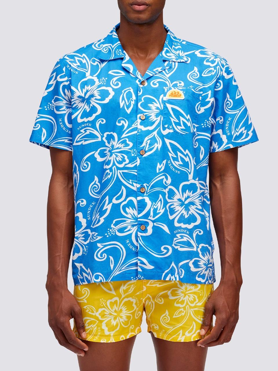 camicia manica corta floreale M817SHMU1IA 616IA SUNDEK