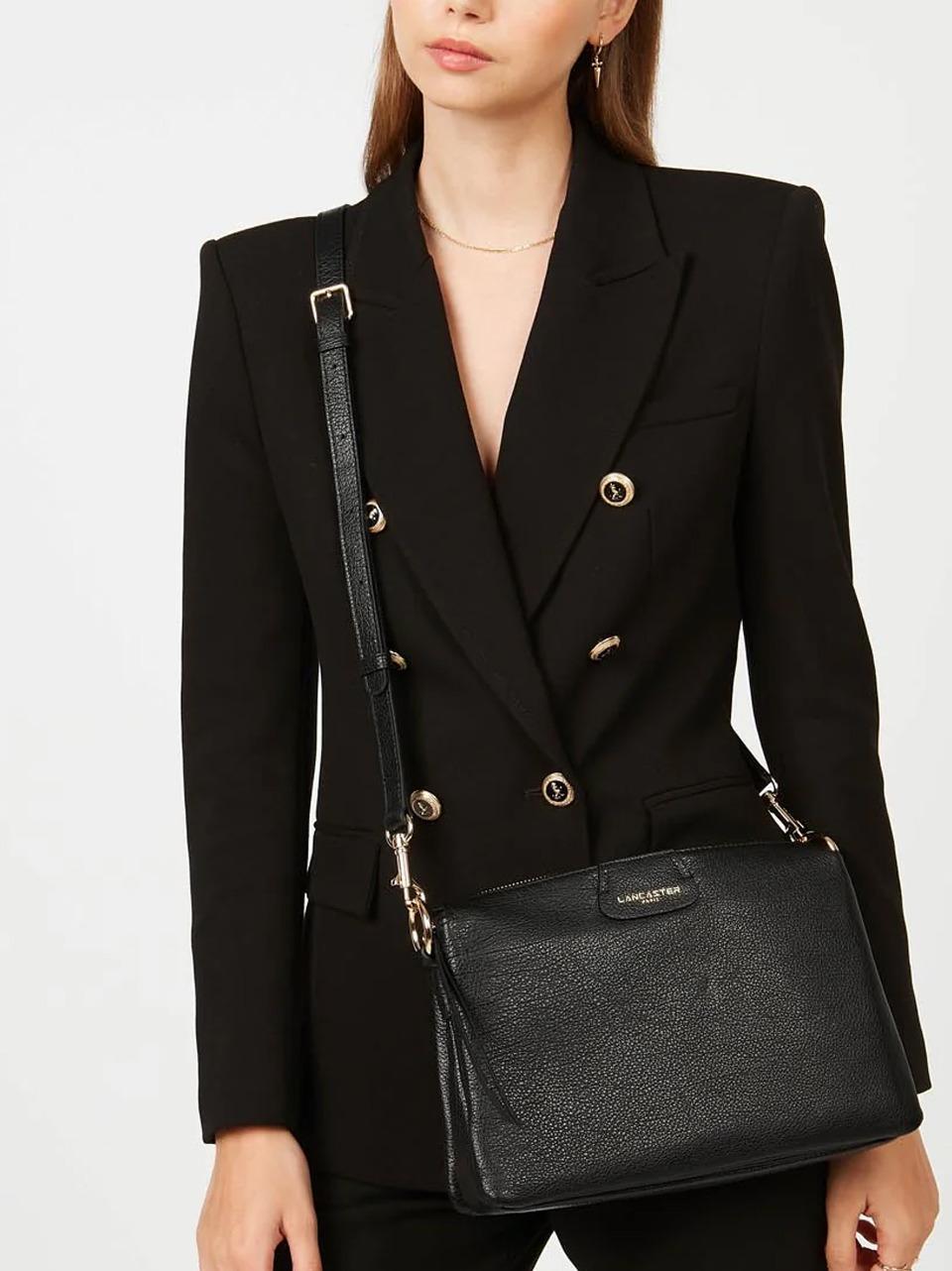 borsa 3 soffietti con tracolla 52974 NERO LANCASTER
