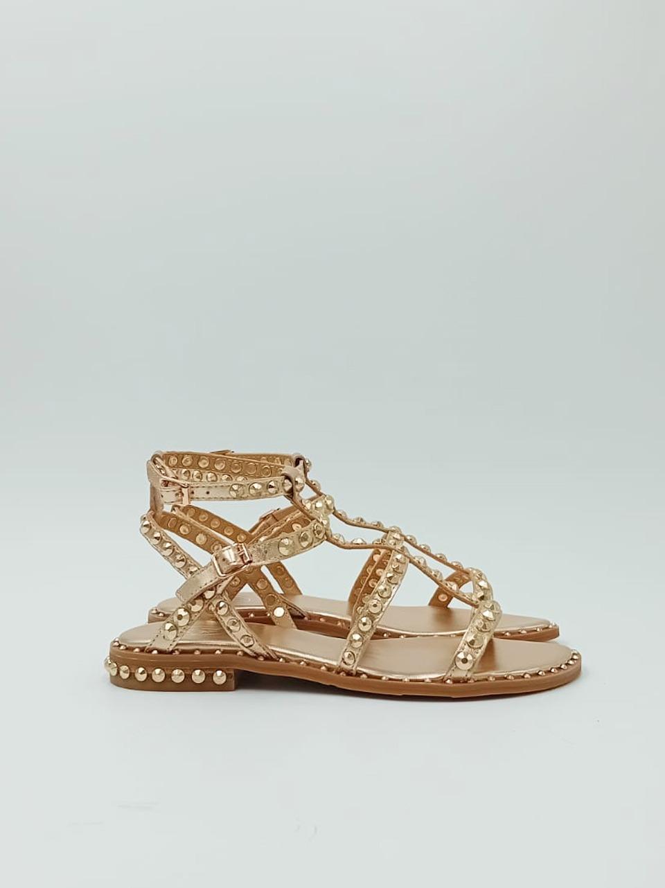 sandalo flat precious con borchie PRECIOUS ORO ASH
