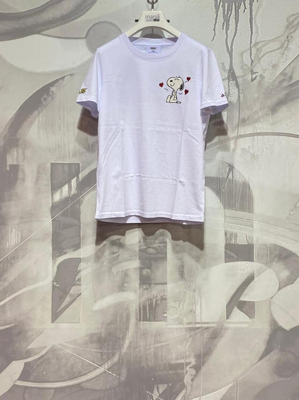 t shirt piccolo snoopy cuore T45220 B SUN 68