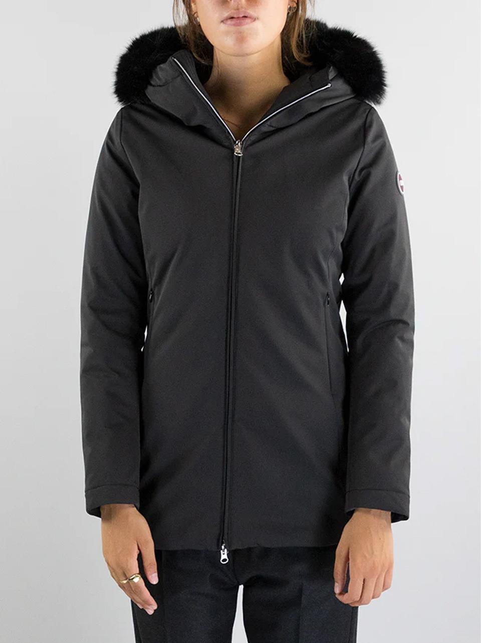 piumino liscio con cappuccio 2267E 99 COLMAR
