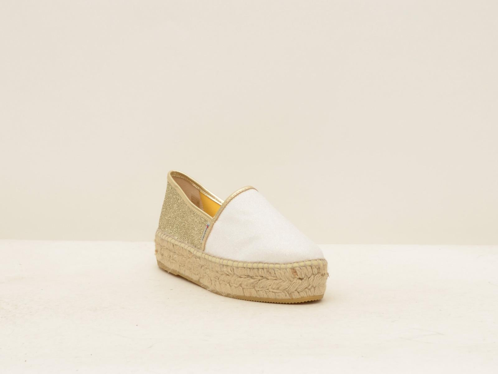 DOMMI GLITTER BIANCO\PLATINO ESPADRILLAS