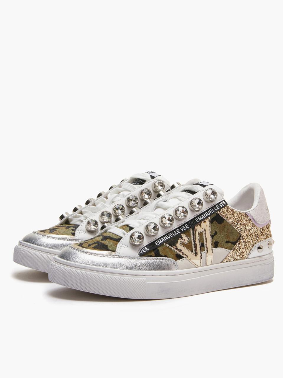 sneakers con castoni maculata 30-P005CB MULTY GREEN EMANUELLE VEE