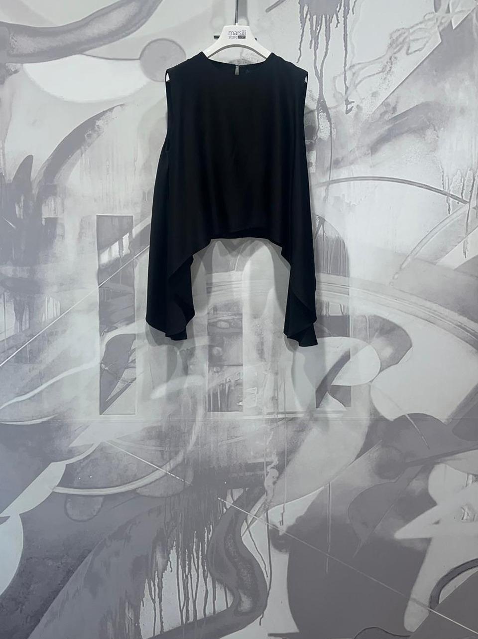 top con punte in raso 0048 N ELEh