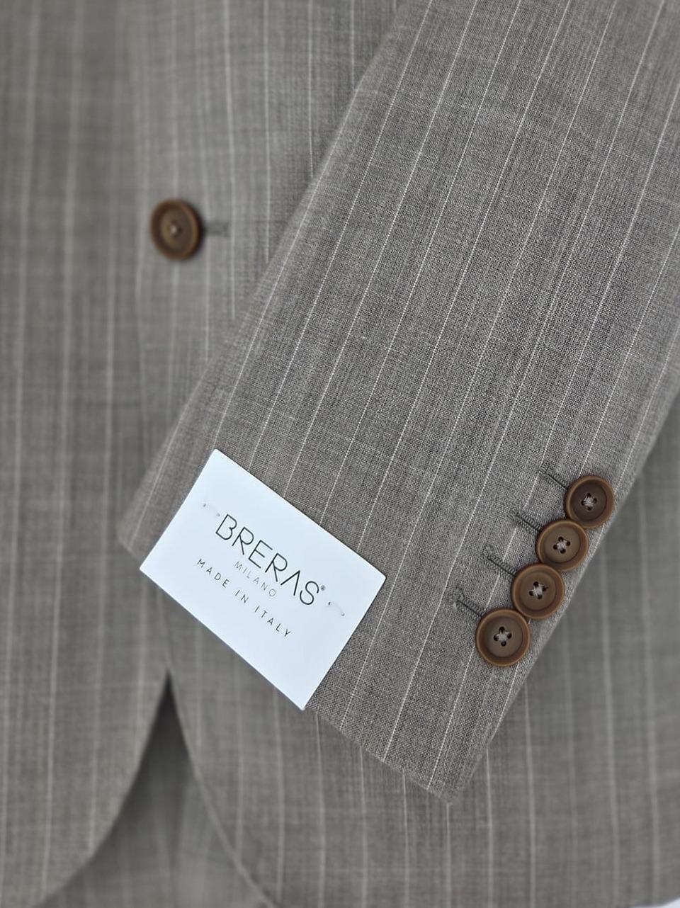 abito gessato monopetto 2 spacchi in cotone PAVIA ATE6 125 BRERAS MILANO