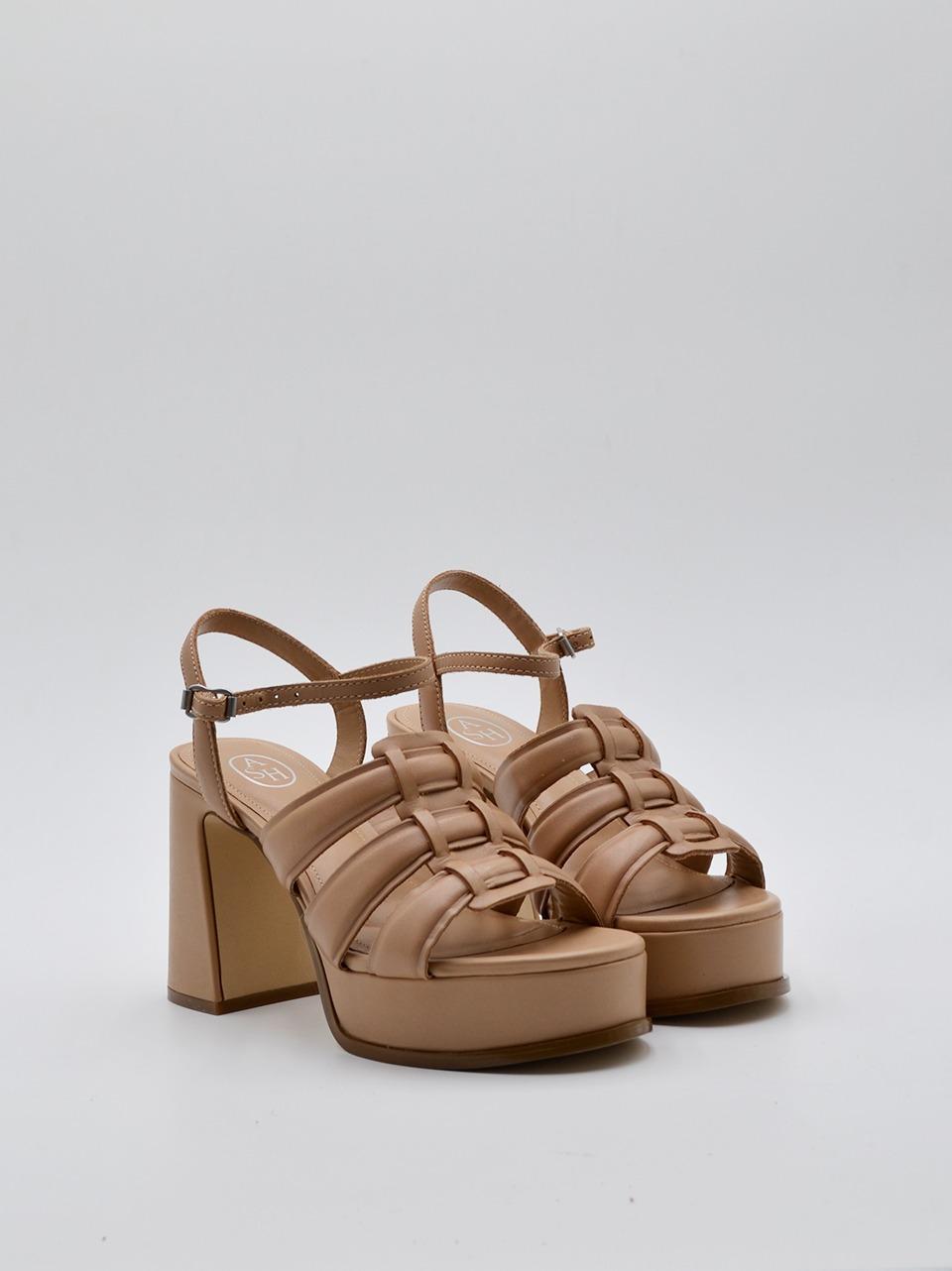 sandalo plateau bombato tacco h 110mm MINA B SKYN ASH