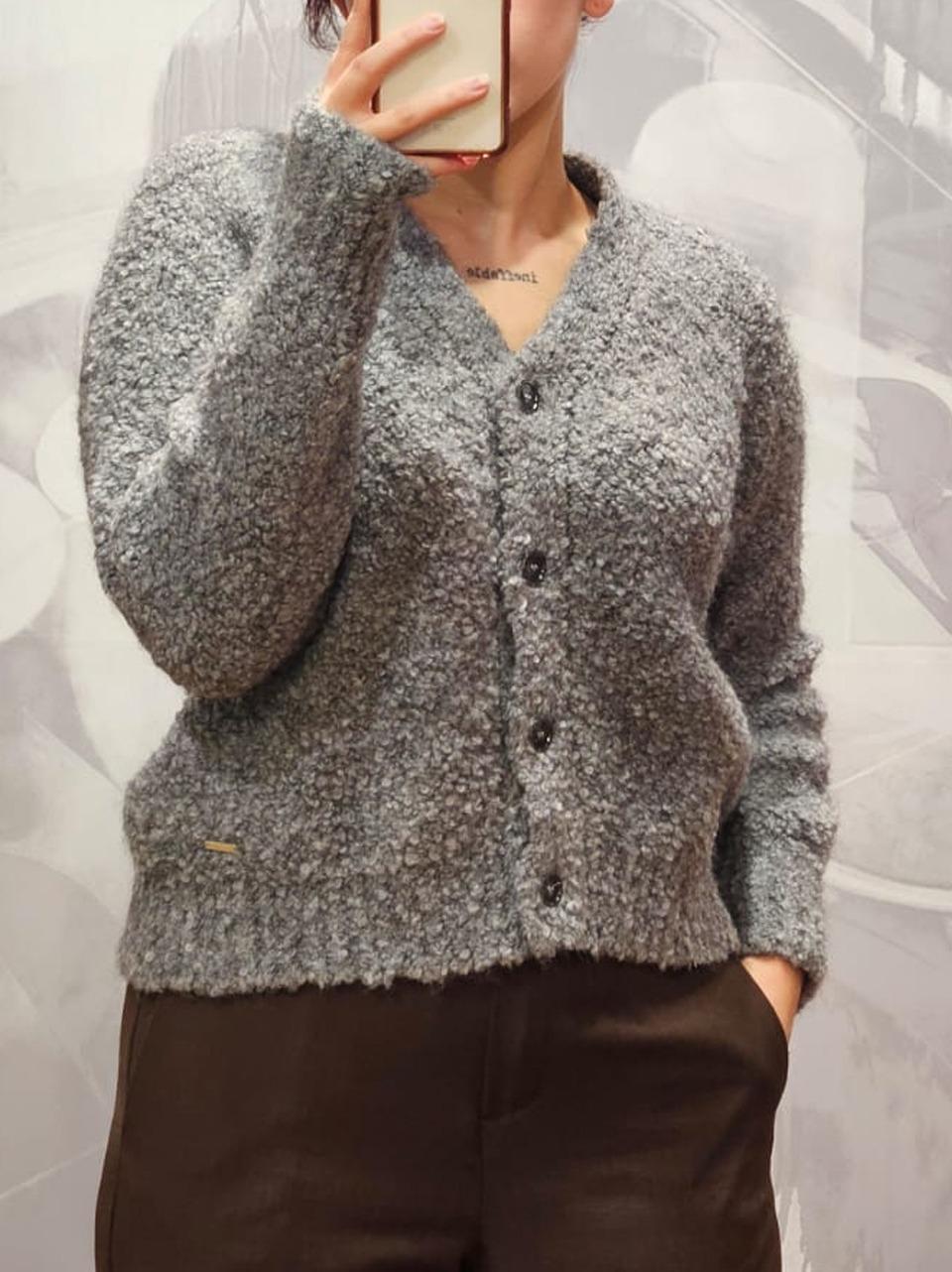 cardigan boucle CFWWKN2023 FRUF 5046 GREY WOOLRICH