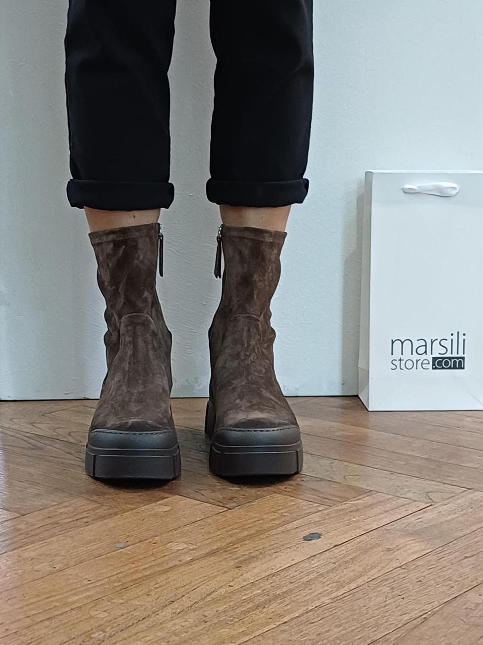stivaletto con zip 4010 DARK BROWN VIC MATIE'