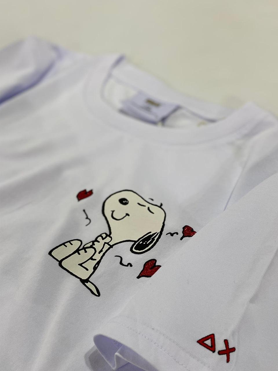 t shirt piccolo snoopy cuore T45220 B SUN 68