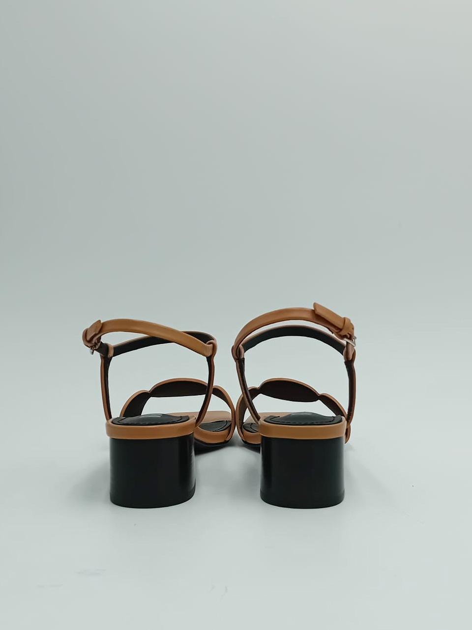 sandalo con oblo tacco h 50mm 623 CAMEL BIBI LOU