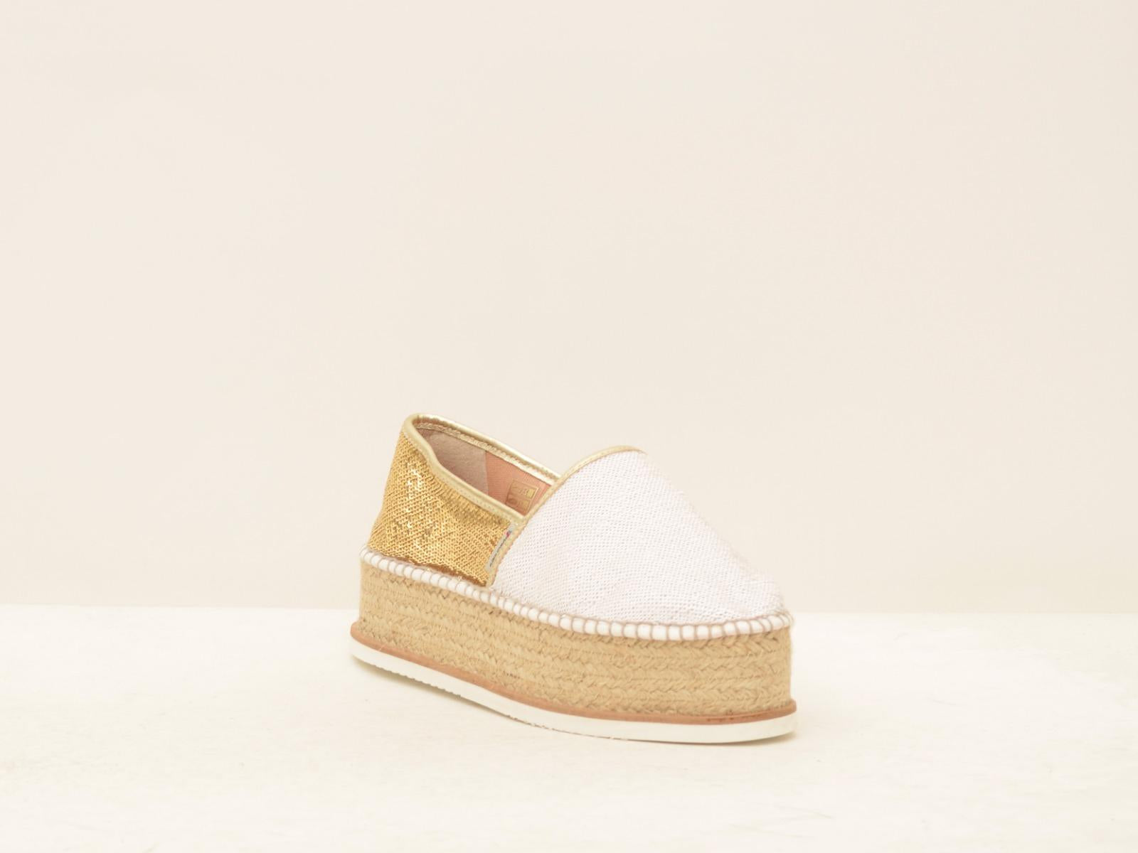 J.TEMPE BIANCO\ORO ESPADRILLAS