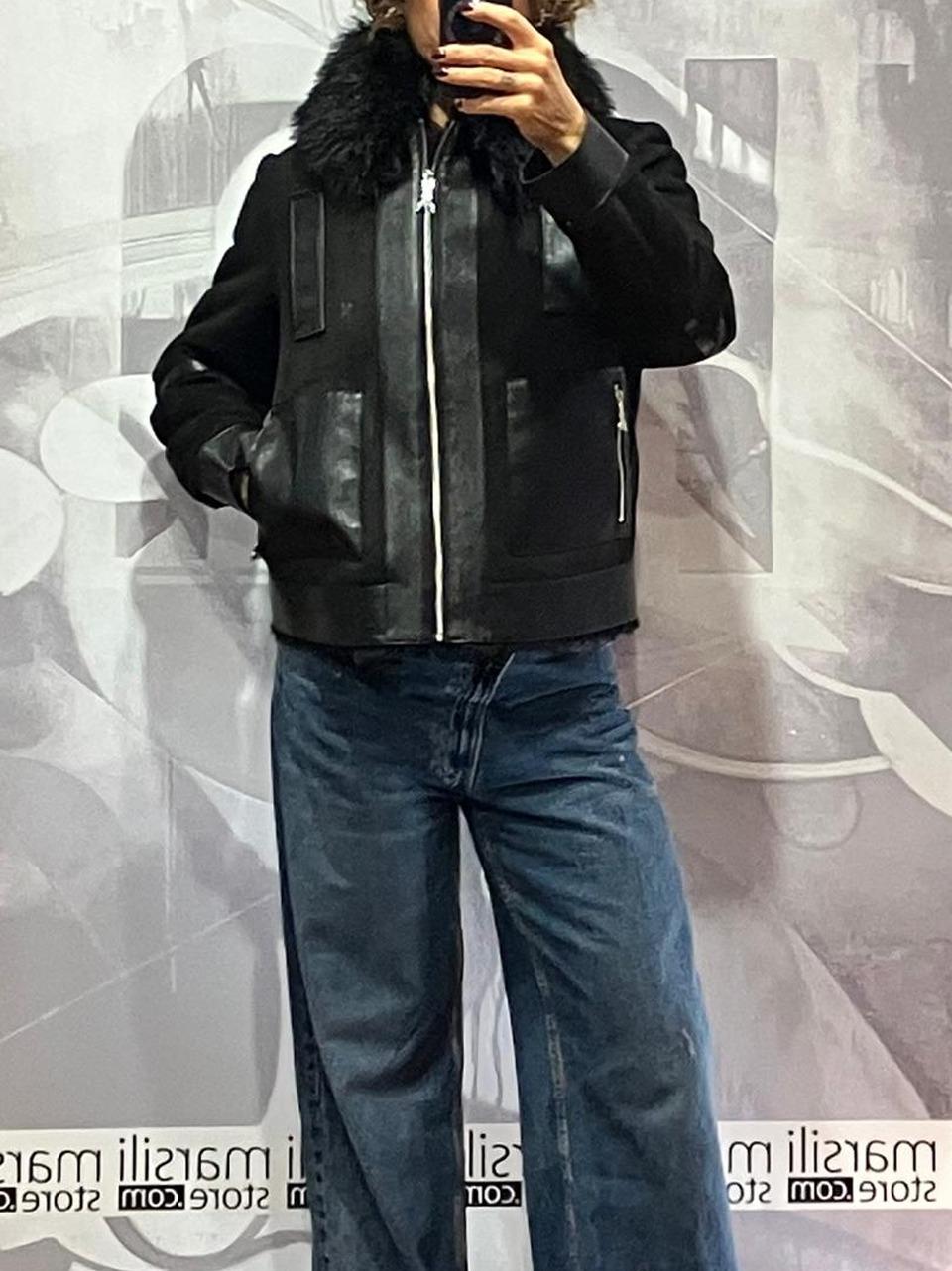 ecoshearling reversibile 2O0176 nero Patrizia pepe