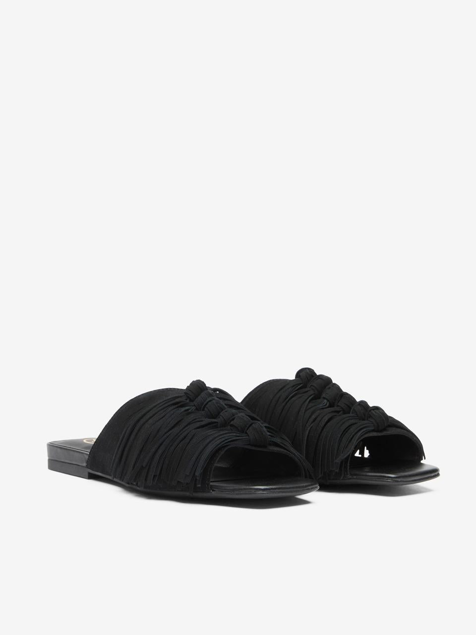 sabot spuntato con frange BRIGITTE NERO ASH