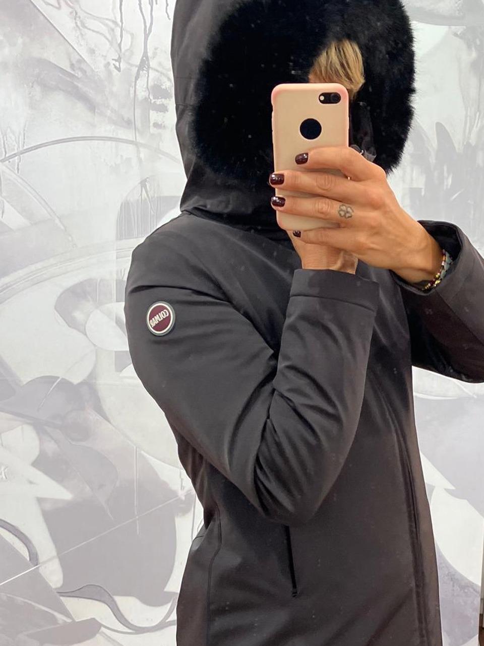 piumino liscio con cappuccio 2267E 99 COLMAR