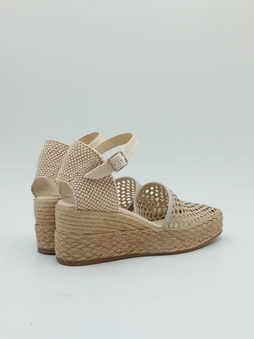 sandalo zeppa in rafia intrecciata KAIA ECRU PALOMITAS by paloma barcelo