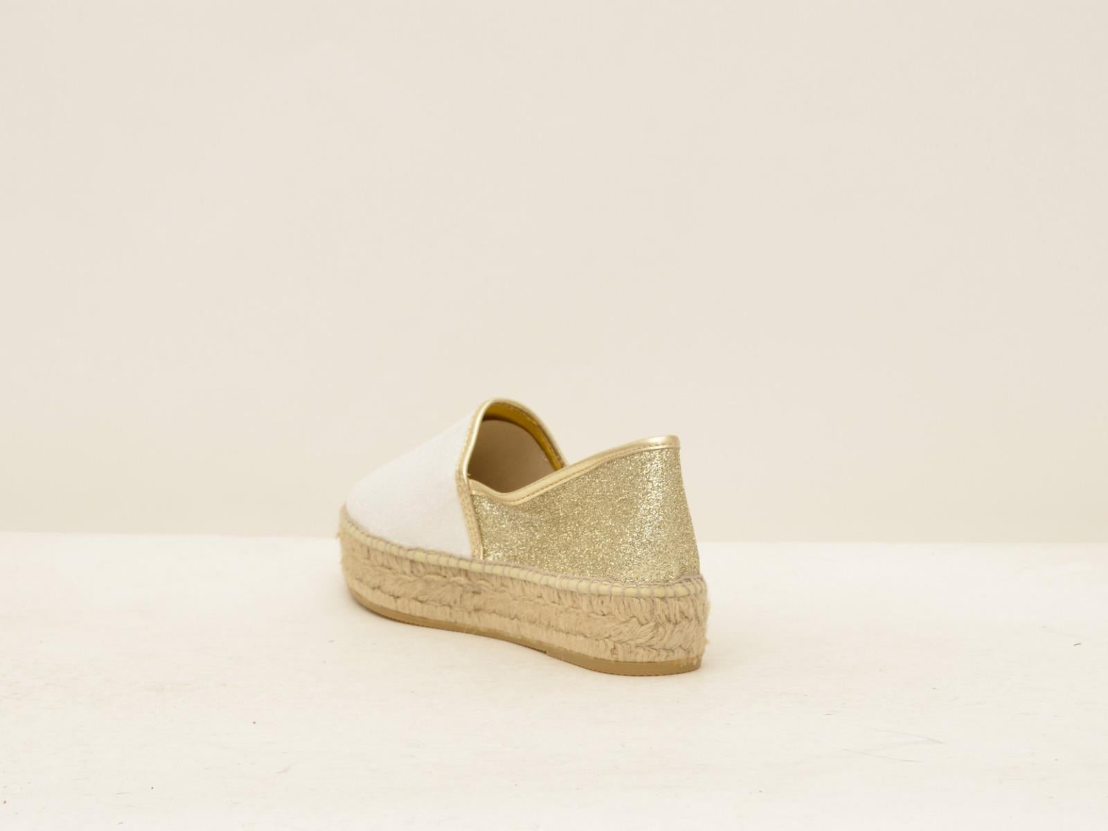 DOMMI GLITTER BIANCO\PLATINO ESPADRILLAS