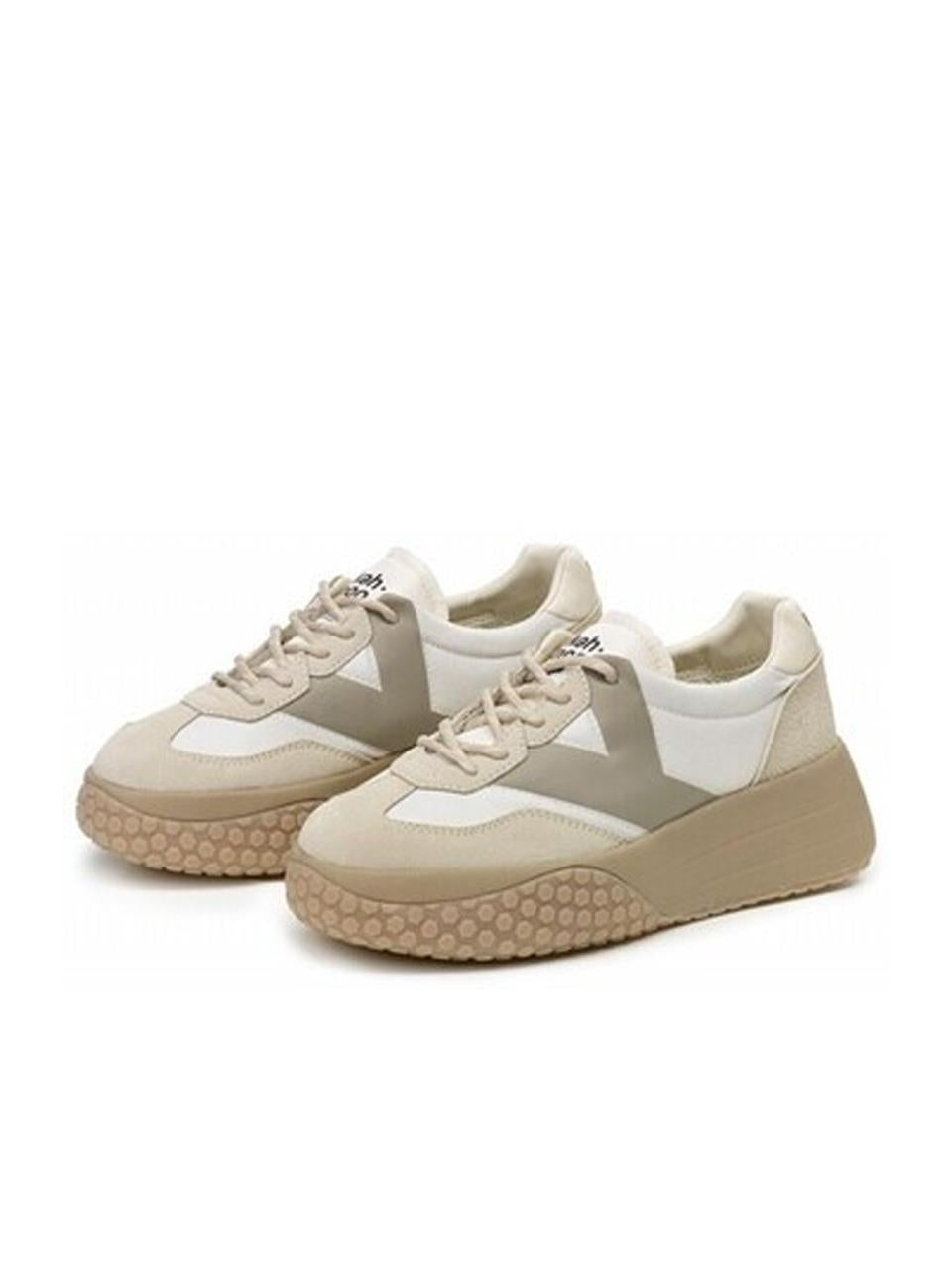 sneakers suola alta KW9768 445WHITE\TORTORA Keh.noo