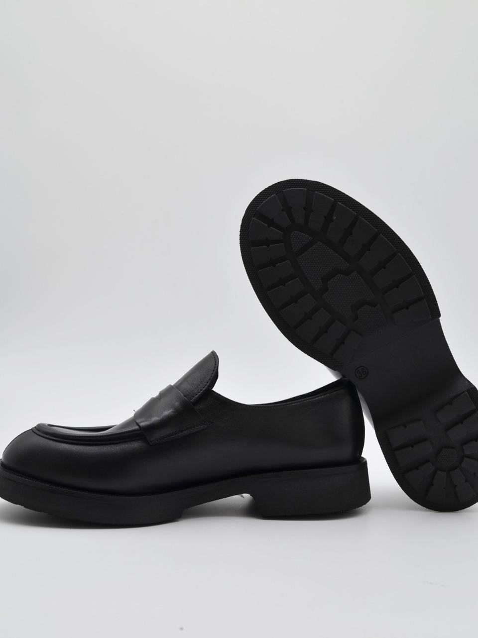 mocassino con passanre 7829 NERO ATTIMO