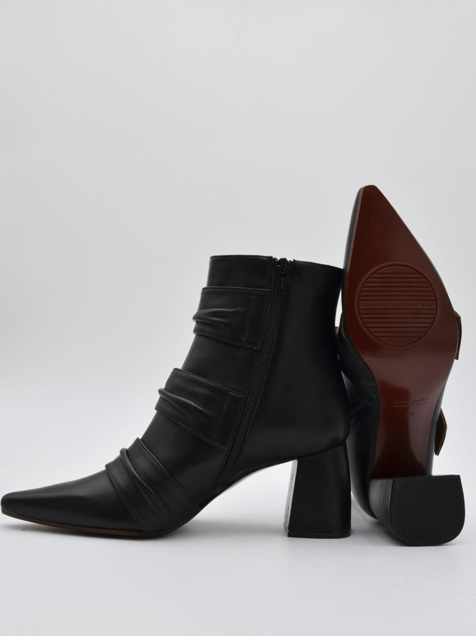stivaletto con 3 fibbie tacco h 70 ABRASO NERO CHIE MIHARA